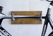 Load image into Gallery viewer, Burlap Iron Pipe Bicycle Wall Display