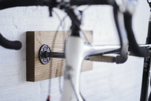 Load image into Gallery viewer, Burlap Iron Pipe Bicycle Wall Display