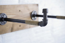 Load image into Gallery viewer, Burlap Iron Pipe Bicycle Wall Display